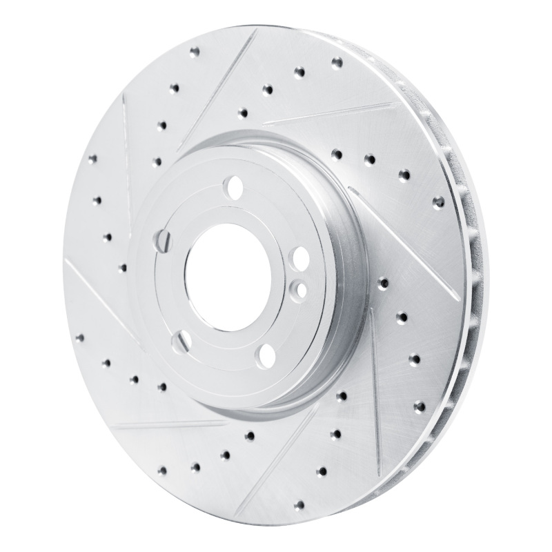 Mercedes-Benz A220 Brake Rotor (1) - Front Left - R1 Concepts - Drilled & Slotted - Silver - `19-`26